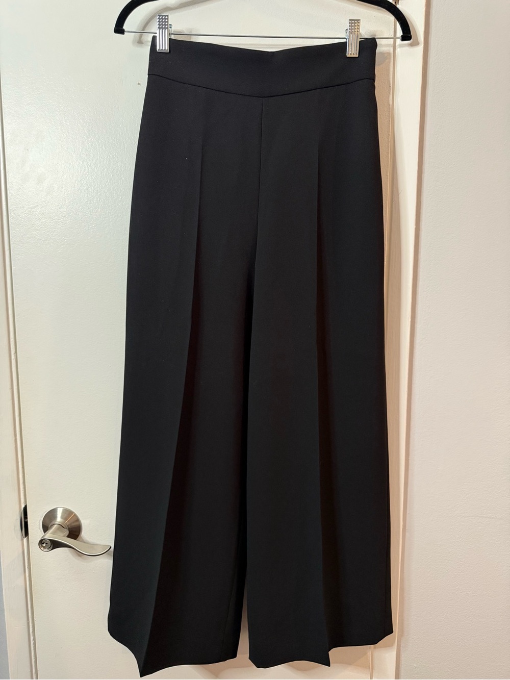 Zara Black Wide-Leg High-Waist ankle Trousers